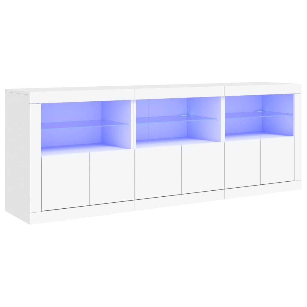 Aparador con luces LED blanco 181,5x37x67 cm