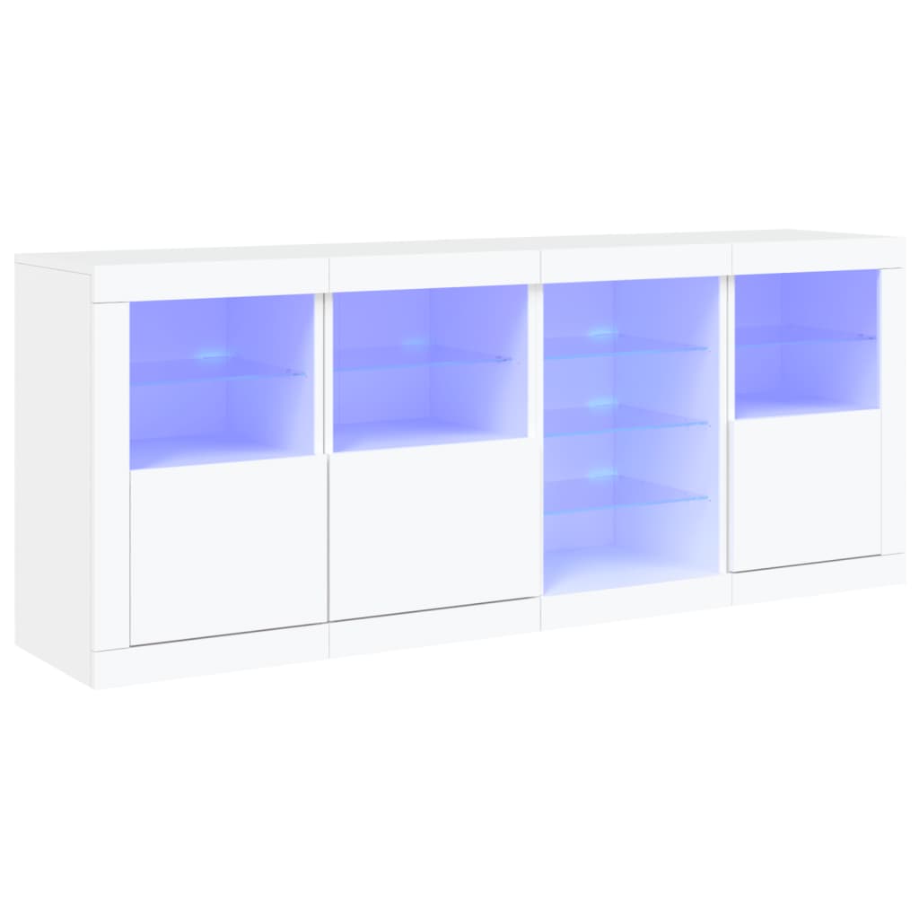 Aparador con luces LED blanco 164x37x67 cm