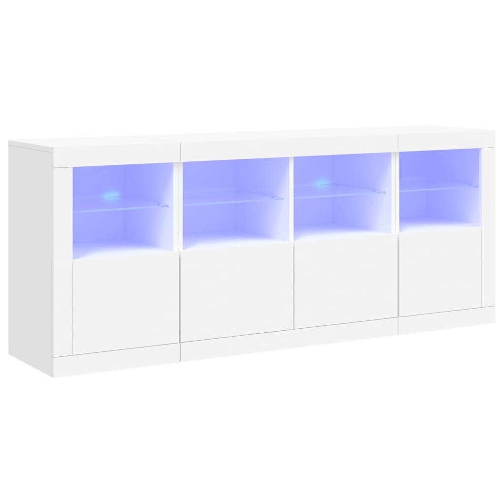 Aparador con luces LED blanco 163x37x67 cm