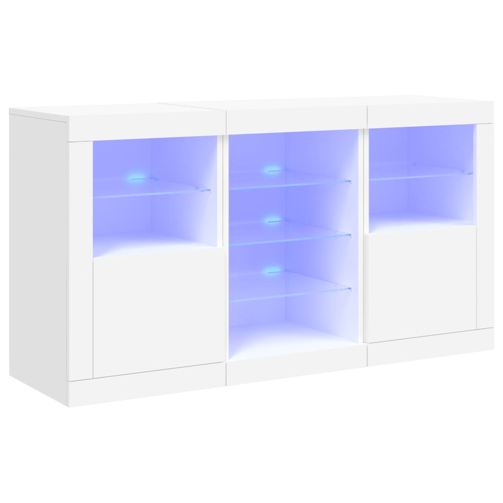 Aparador con luces LED blanco 123x37x67 cm