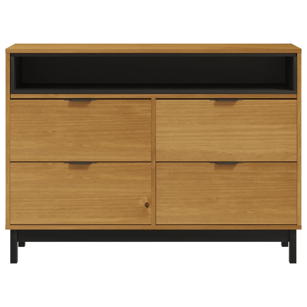Cómoda flam madera maciza de pino 110x40x80 cm v1808 - Vetonek