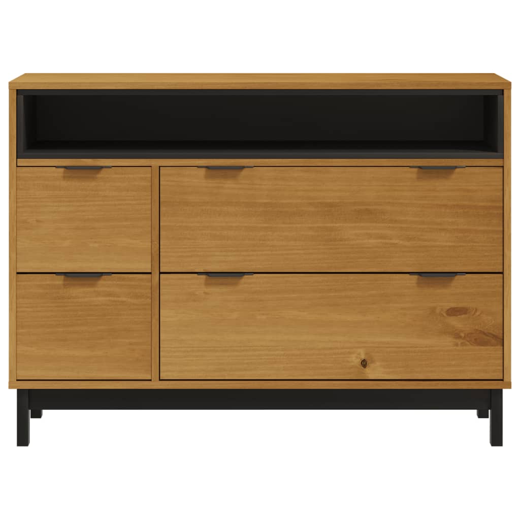 Cómoda flam madera maciza de pino 110x40x80 cm v1815 - Vetonek