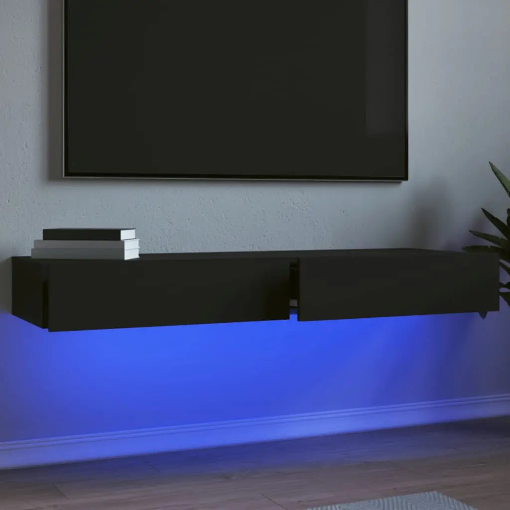 Vetonek Muebles de TV con luces LED 2 uds negro 60x35x15,5 cm