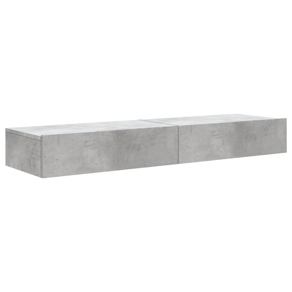 TV cabinet with LED lights 2 units Gray concrete 60x35x15.5 cm