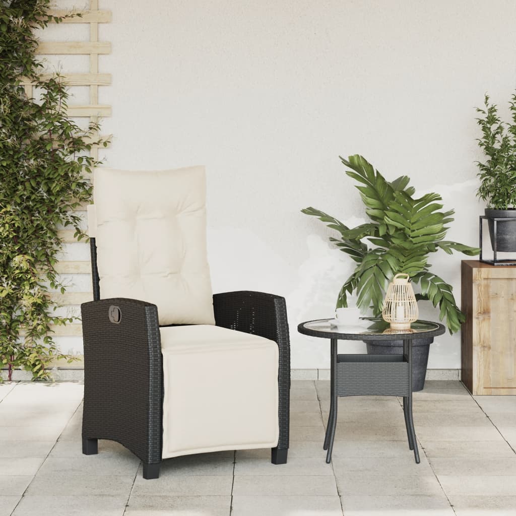 Reclinable garden armchair with rest pe