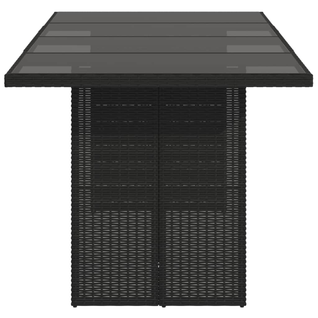 Mesa de jardim ratán pe preto 190x80x74 cm v04