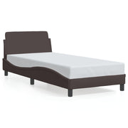 Vetonek Estructura de cama sin colchón tela marrón oscuro 90x190 cm