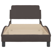 Estructura de cama sin colchón tela marrón oscuro 90x190 cm v6261 - Vetonek