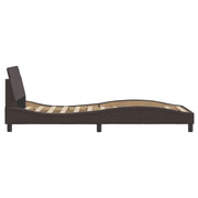 Estructura de cama sin colchón tela marrón oscuro 90x190 cm v6261 - Vetonek