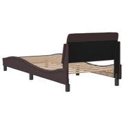 Estructura de cama sin colchón tela marrón oscuro 90x190 cm v6261 - Vetonek