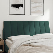 Cabecero de cama acolchado terciopelo verde oscuro 140 cm V0268 Vetonek