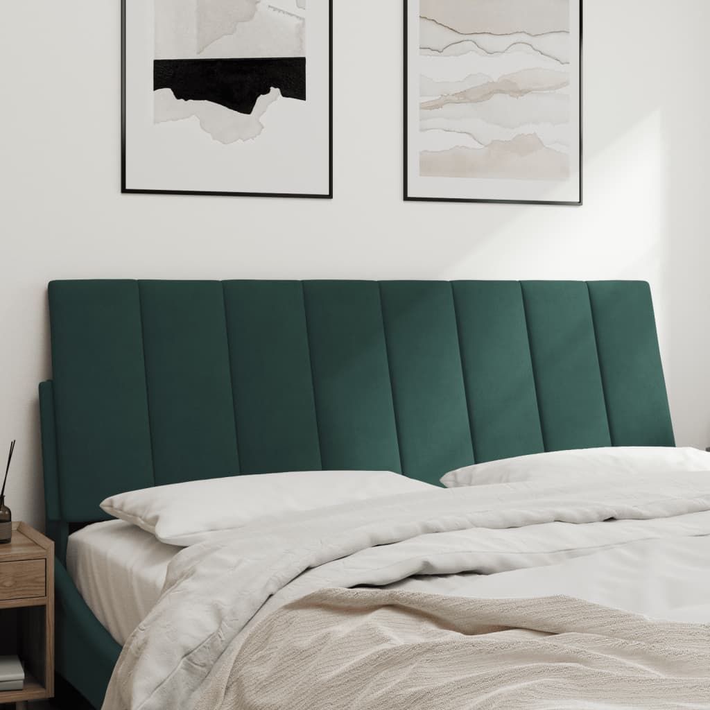 Cabecero de cama acolchado terciopelo verde oscuro 140 cm V0268 Vetonek