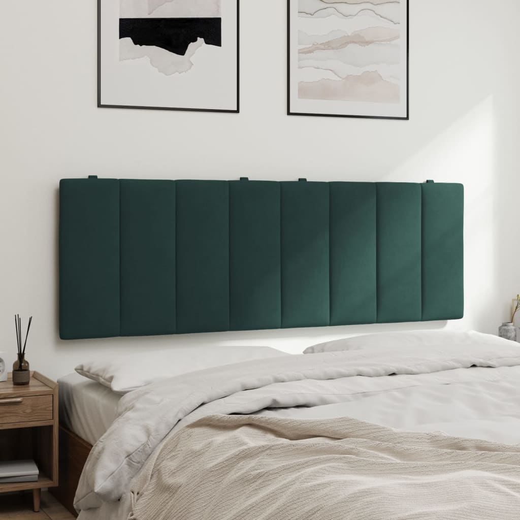 Cabecero de cama acolchado terciopelo verde oscuro 140 cm V0268 Vetonek