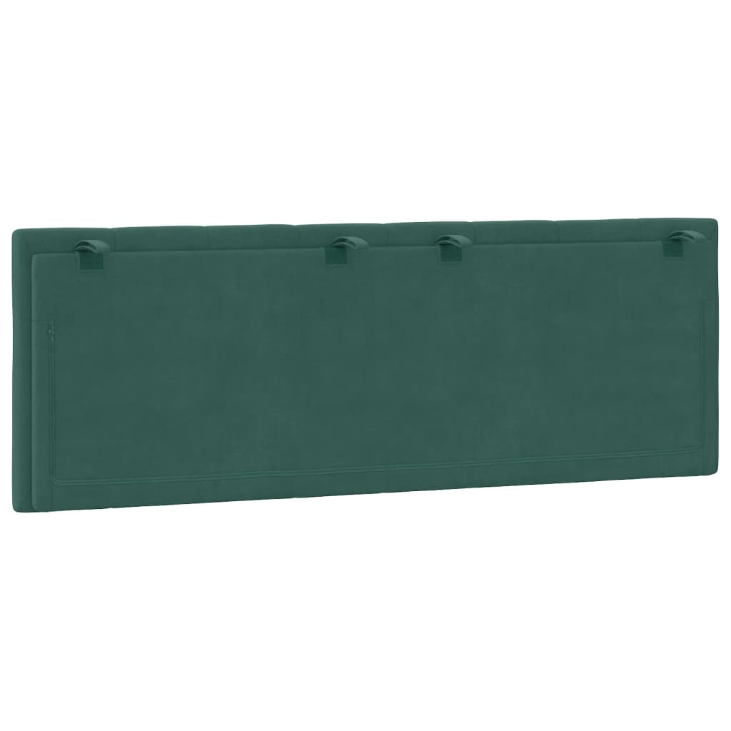 Cabecero de cama acolchado terciopelo verde oscuro 140 cm V0268 Vetonek