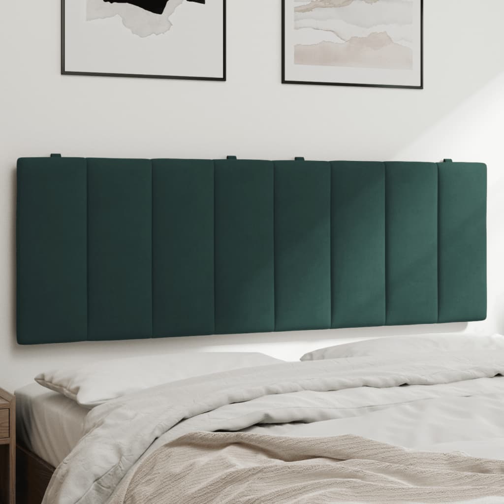 Cabecero de cama acolchado terciopelo verde oscuro 140 cm V0268 Vetonek