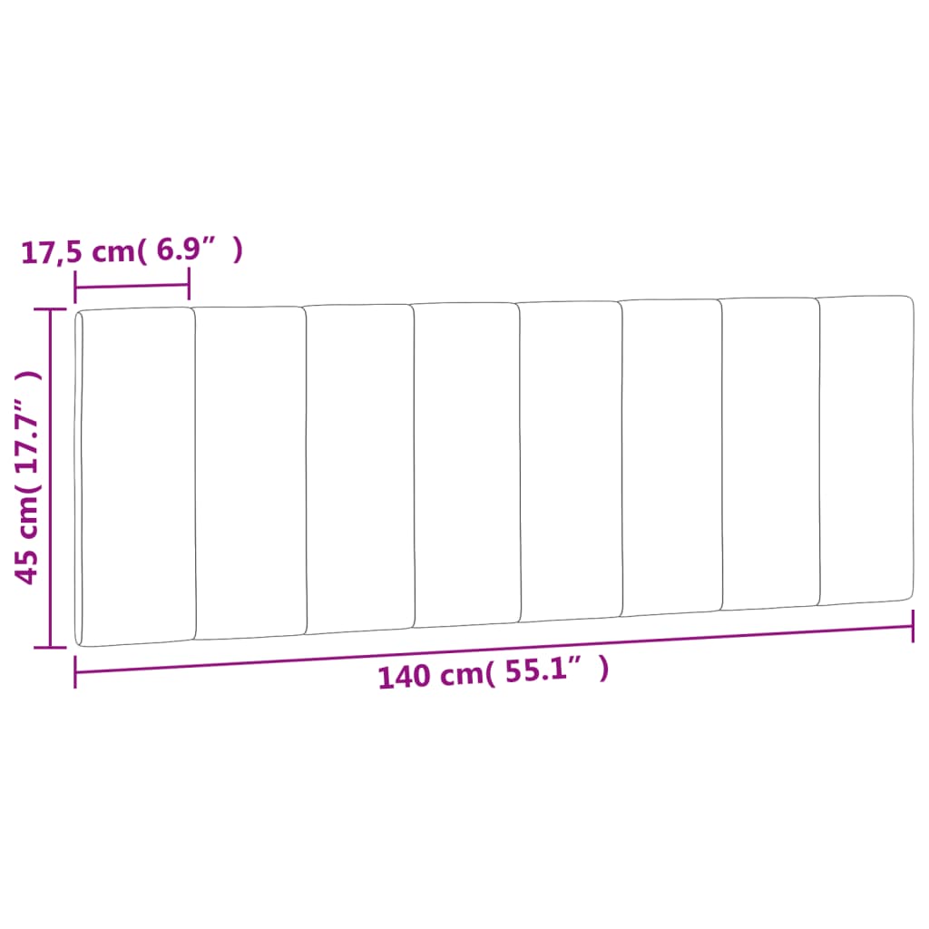 Cabecero de cama acolchado terciopelo rosa 140 cm V0282 Vetonek