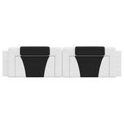 Cabecero de cama acolchado cuero sintético blanco negro 200 cm V1746 Vetonek