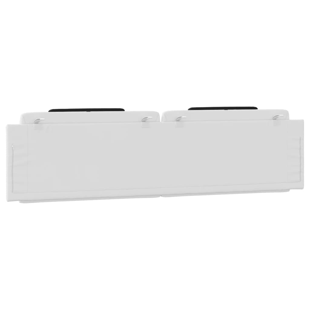 Cabecero de cama acolchado cuero sintético blanco negro 200 cm V1746 Vetonek