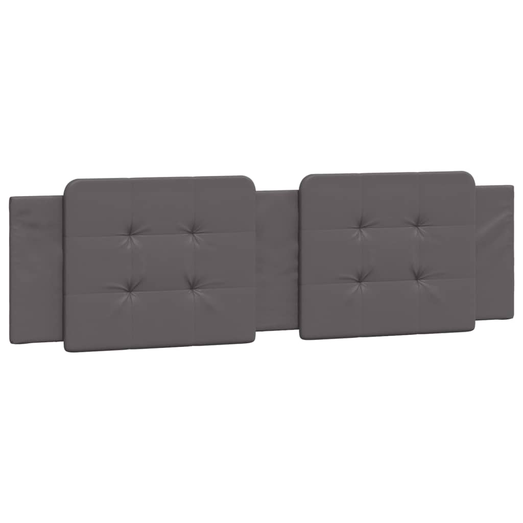 Cabecero de cama acolchado cuero sintético gris 180 cm V2309 Vetonek