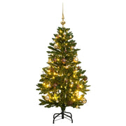 Árbol de Navidad artificial con bisagras 150 LED y bolas 150 cm V8219 Vetonek