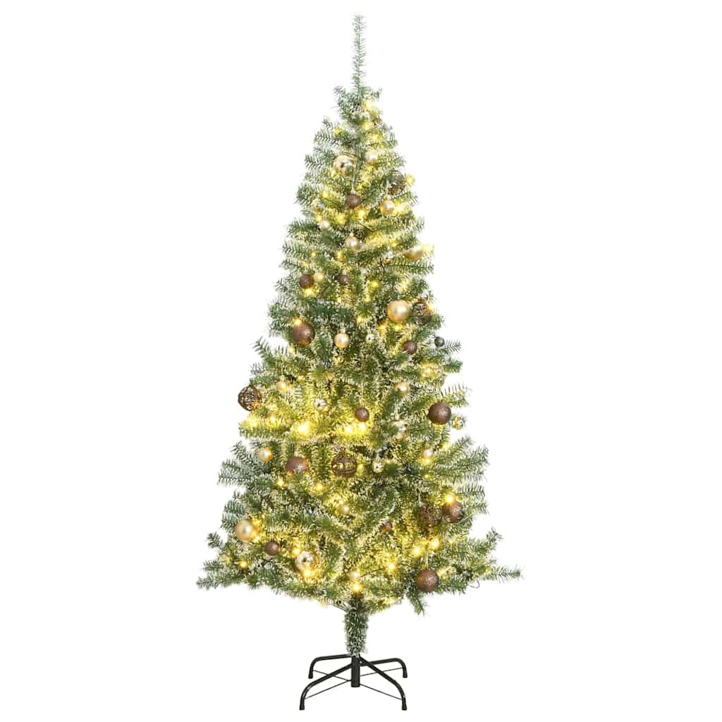 Árbol de navidad artificial con 300 led bolas y nieve 240 cm v8622 Vetonek