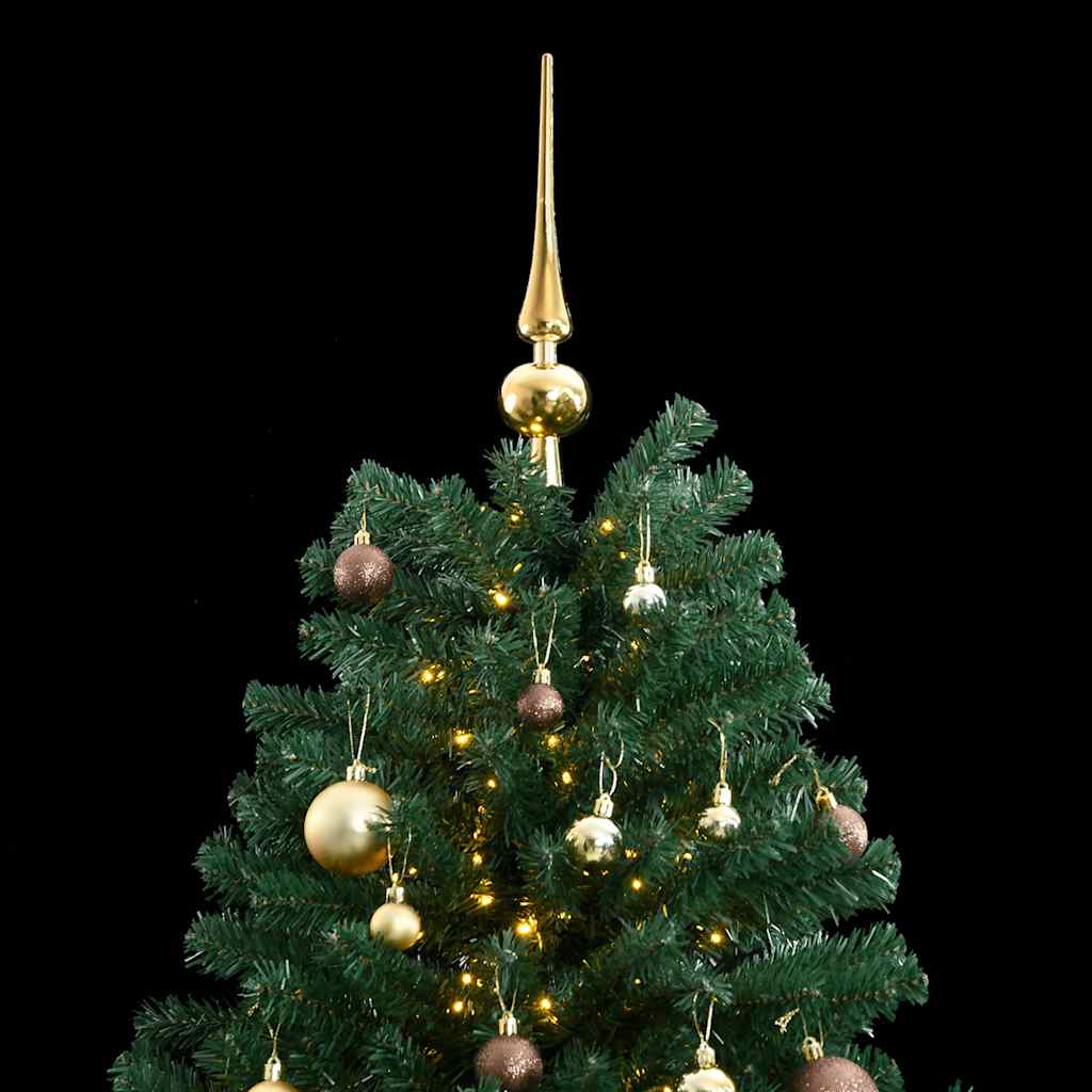 Árbol de navidad artificial con bisagras 300 led y bolas 180 cm v8639 Vetonek