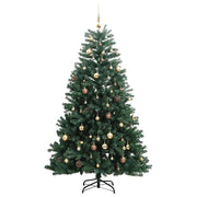 Árbol de Navidad artificial con bisagras 300 LED y bolas 180 cm - Vetonek