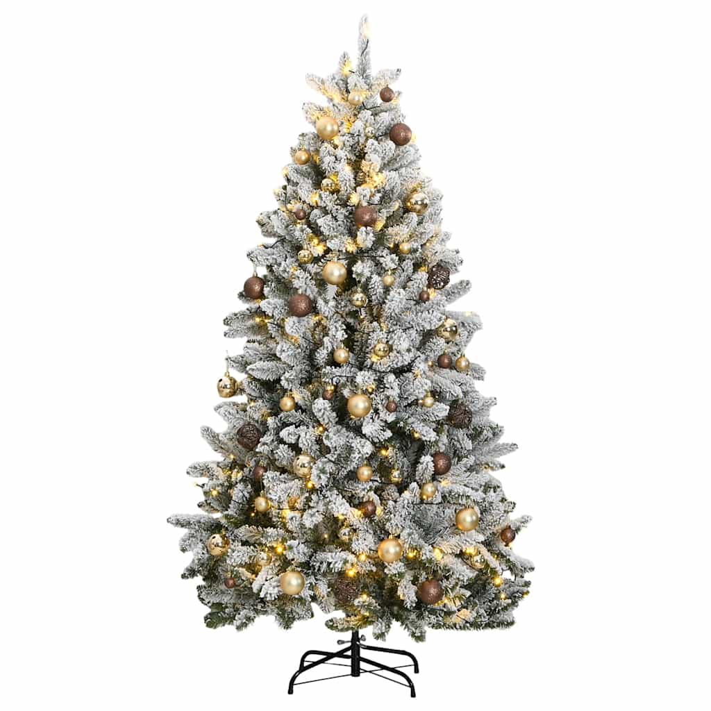 Árbol de navidad artificial con bisagras 300 led y bolas 270 cm v8769 Vetonek