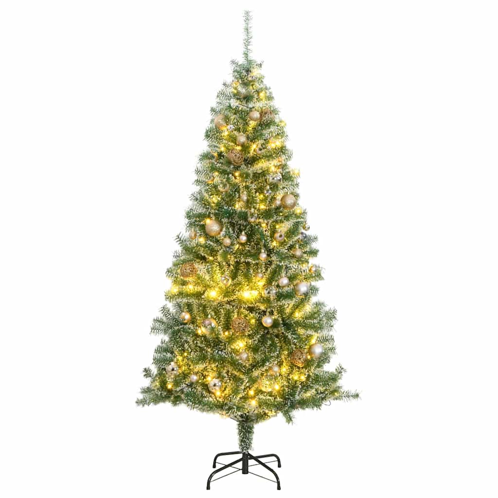 Árbol de navidad artificial con 300 led bolas y nieve 180 cm v8783 Vetonek