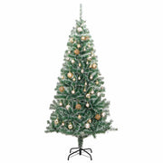 Árbol de navidad artificial con 300 led bolas y nieve 180 cm v8783 - Vetonek