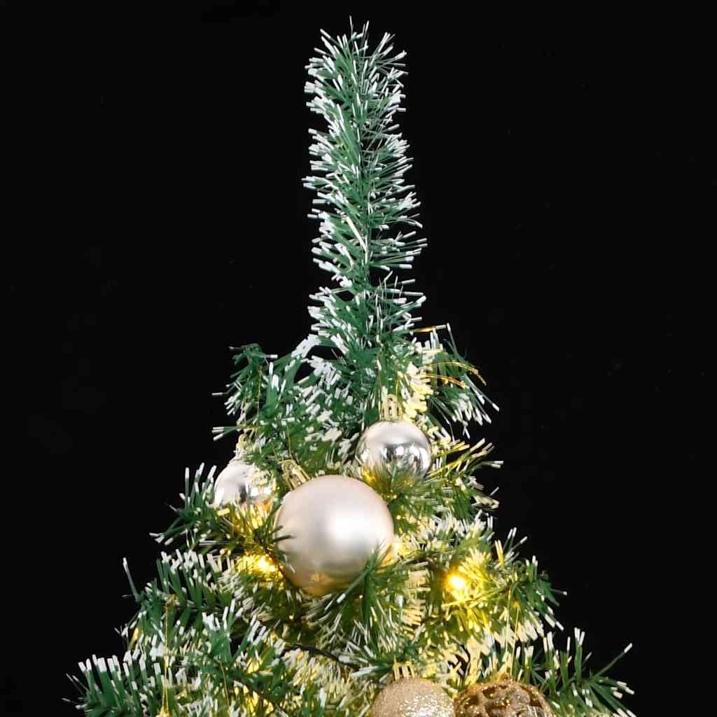 Árbol de navidad artificial con 300 led bolas y nieve 210 cm v8790 Vetonek