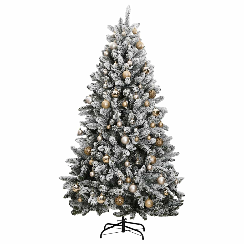Árbol de navidad artificial con bisagras 300 led y bolas 180 cm v8912 Vetonek