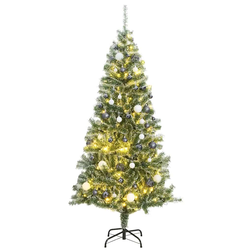 Árbol de navidad artificial con 300 led bolas y nieve 240 cm v8981 Vetonek