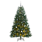 Árbol de navidad artificial con bisagras 300 led y bolas 180 cm v8998 Vetonek