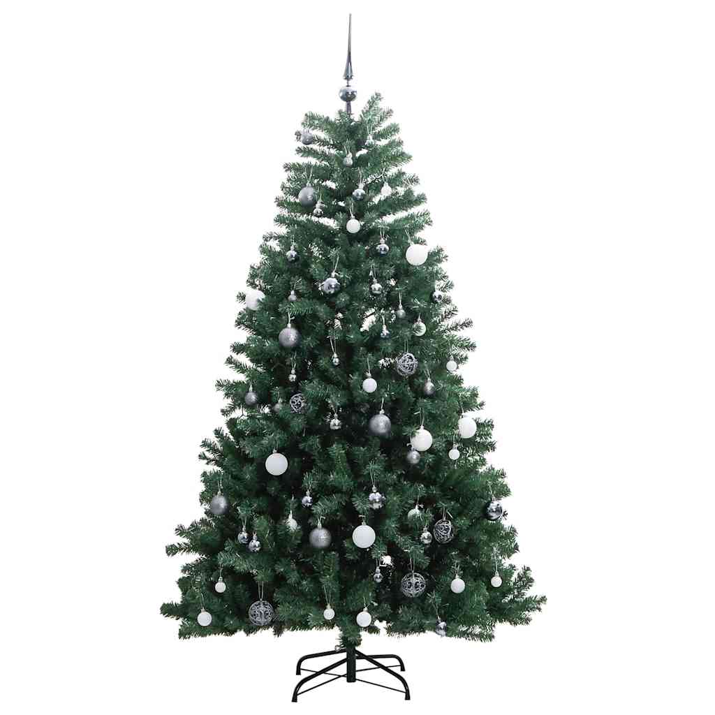 Árbol de navidad artificial con bisagras 300 led y bolas 180 cm v8998 - Vetonek