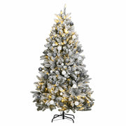 Árbol de navidad artificial con bisagras 300 led y bolas 180 cm v9094 Vetonek