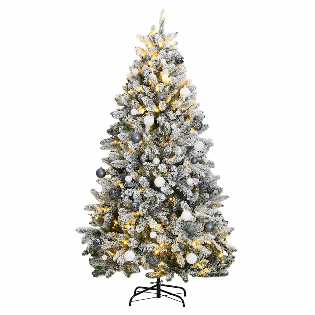 Árbol de navidad artificial con bisagras 300 led y bolas 270 cm v9124 Vetonek