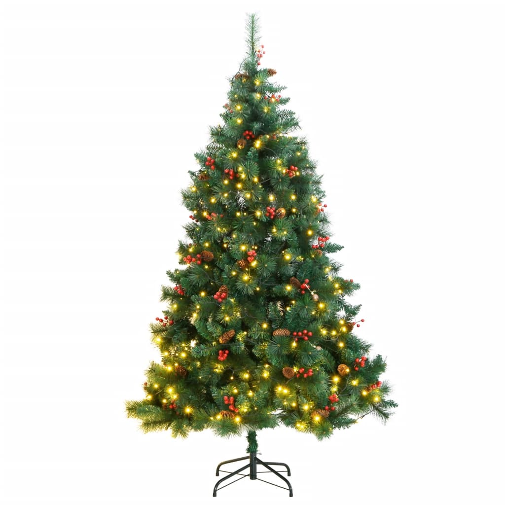 Árbol de navidad artificial con bisagras 300 leds 210 cm v9469 Vetonek