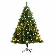 Árbol navidad artificial con bisagras 150 led y bolas 120 cm v0168 Vetonek