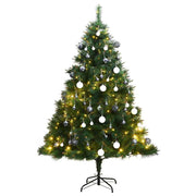 Árbol navidad artificial con bisagras 150 led y bolas 120 cm v0526 Vetonek