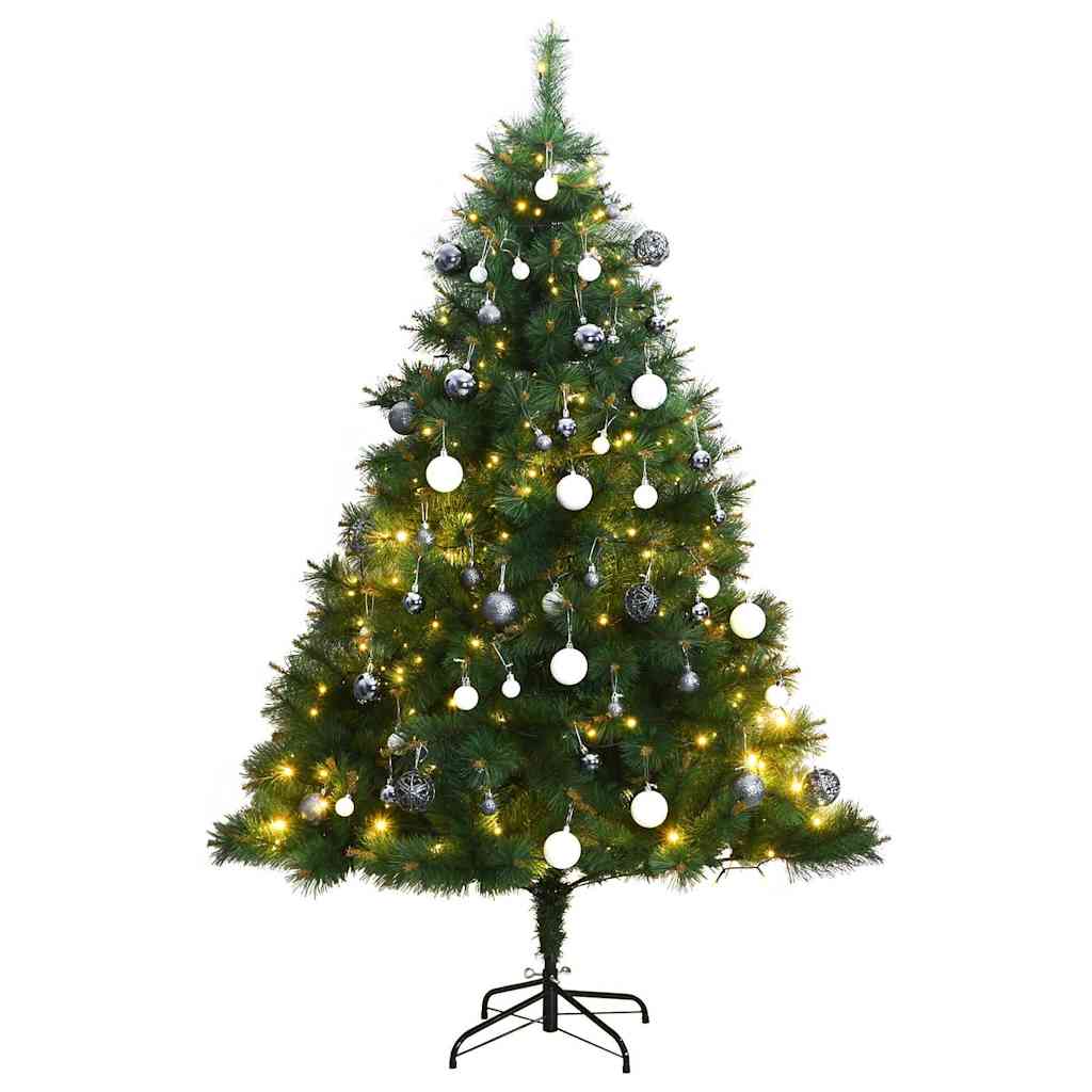 Árbol navidad artificial con bisagras 150 led y bolas 120 cm v0526 Vetonek