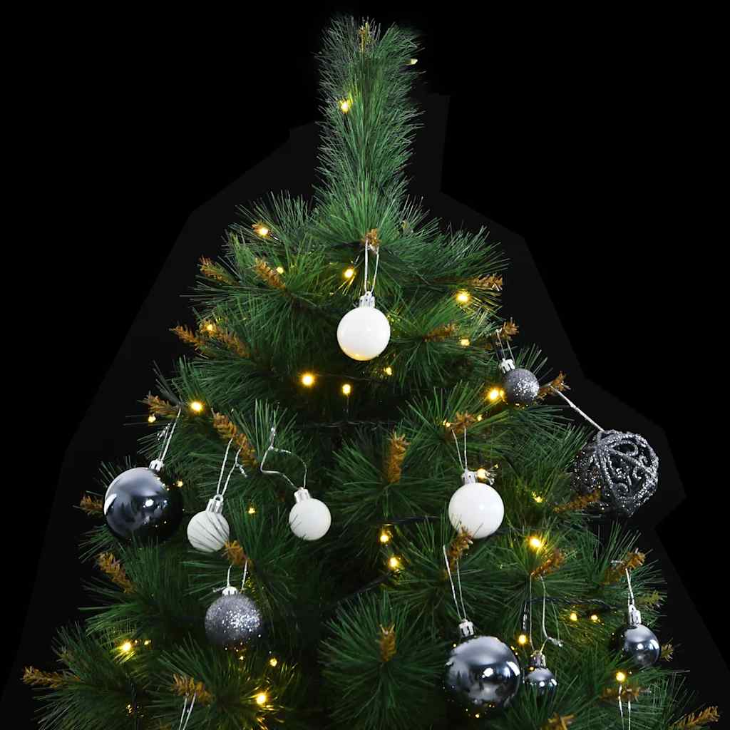 Vetonek Árbol Navidad artificial con bisagras 150 LED y bolas 120 cm