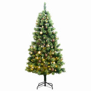 Árbol de navidad artificial con bisagras 300 led y bolas 240 cm v0977 Vetonek