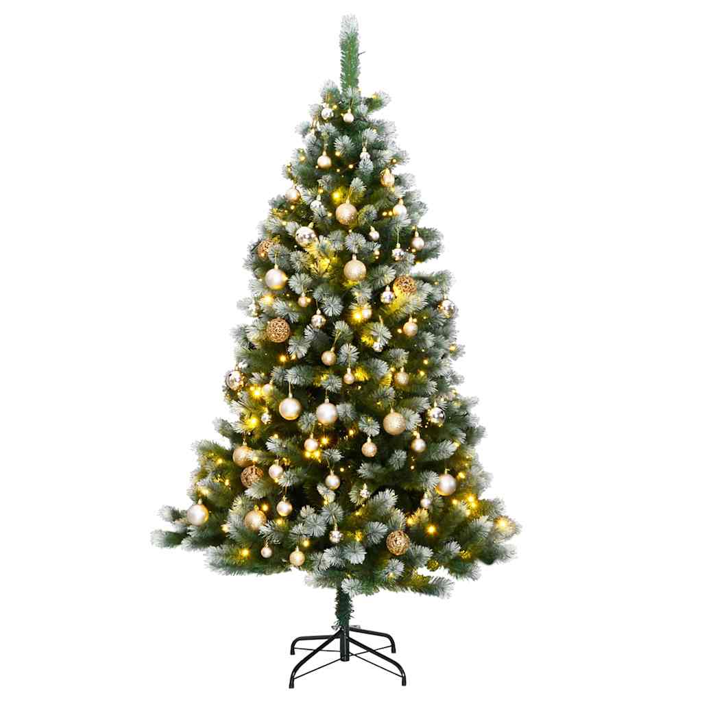 Árbol de navidad artificial con bisagras 300 led y bolas 240 cm v1004 Vetonek