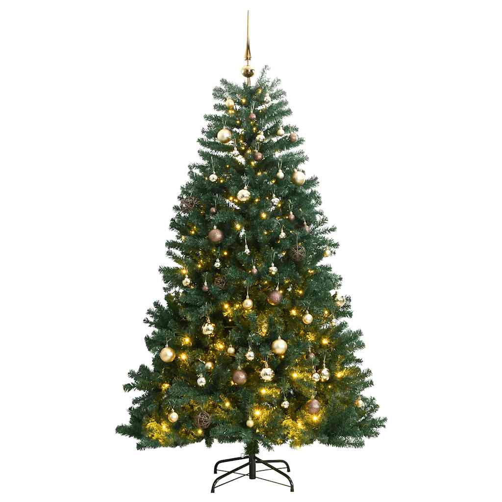 Árbol de navidad artificial con bisagras 300 led y bolas 300 cm v1165 Vetonek