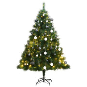Árbol de navidad artificial con bisagras 300 led y bolas 180 cm v1639 Vetonek