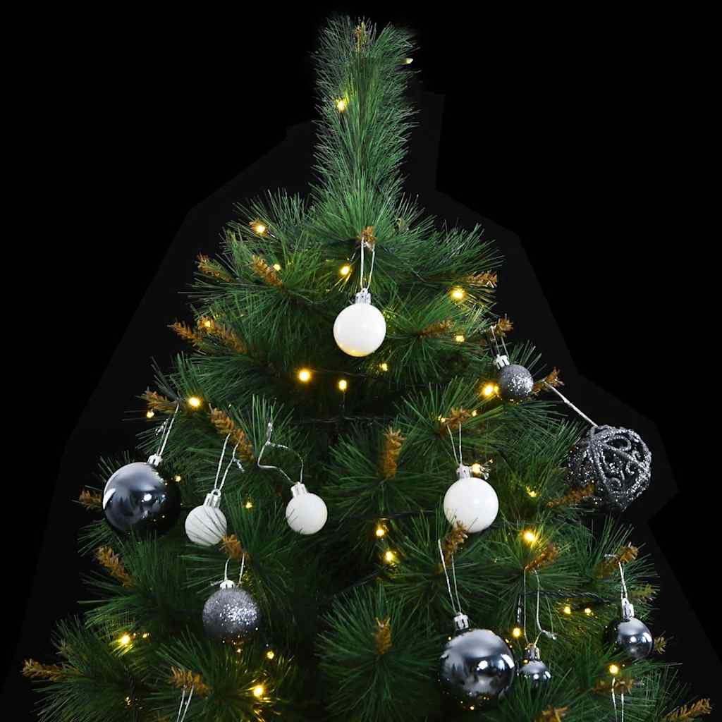 Vetonek Árbol de Navidad artificial con bisagras 300 LED y bolas 180 cm