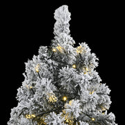 Vetonek Árbol de Navidad artificial con bisagras 300 LED y nieve 180 cm