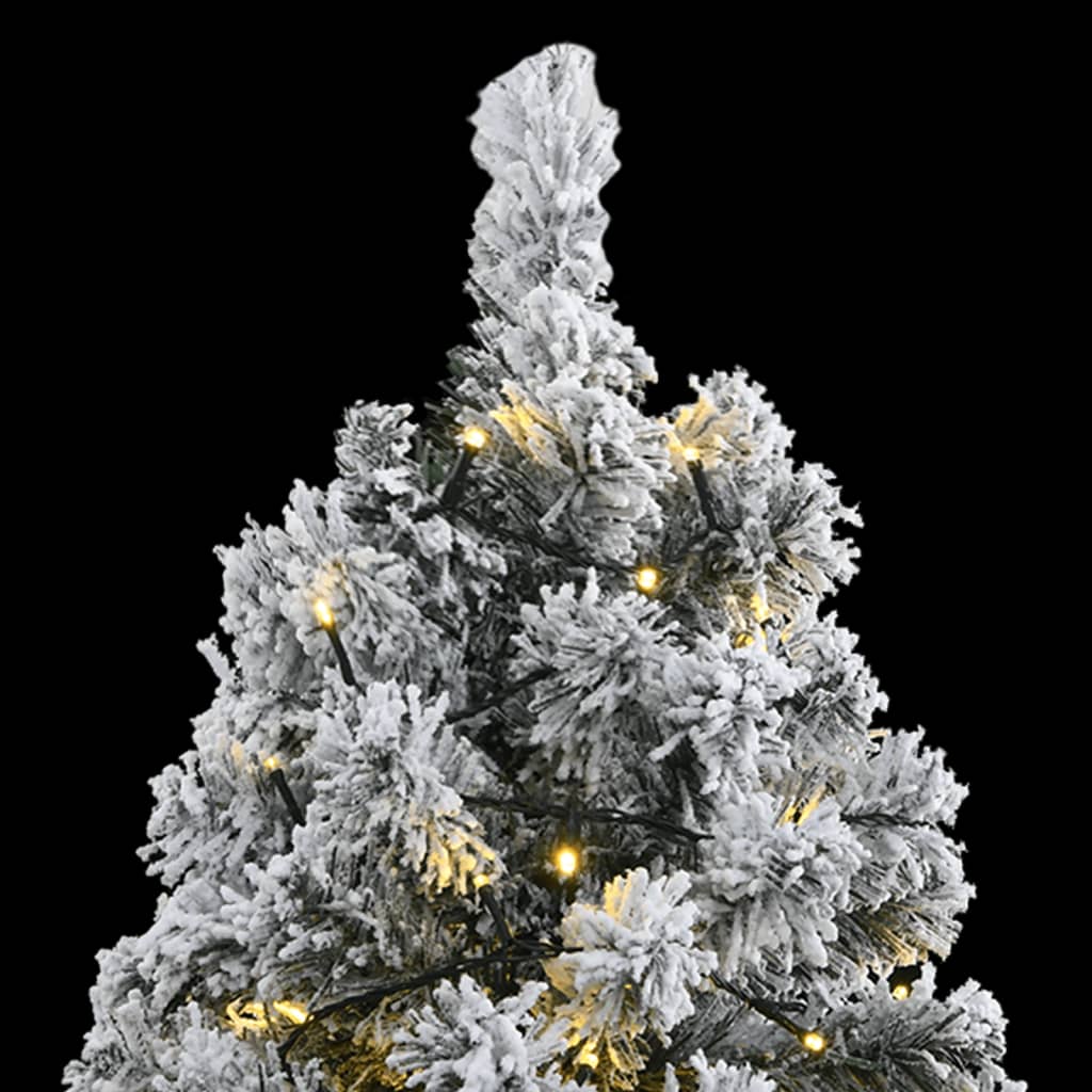 Vetonek Árbol de Navidad artificial con bisagras 300 LED y nieve 180 cm