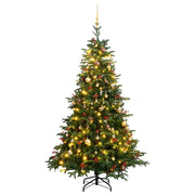Árbol de navidad artificial con bisagras 300 led y bolas 240 cm v2179 Vetonek